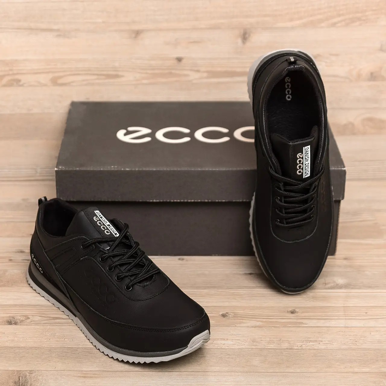 Мужские кожаные кроссовки Е-series Danish Desing (код: Б-1 чорн ...