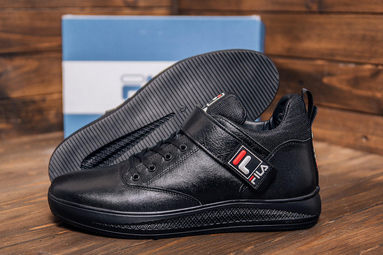 Мужские зимние кожаные ботинки FIL Black (код: F 110-1(т)) - Зображення 4
