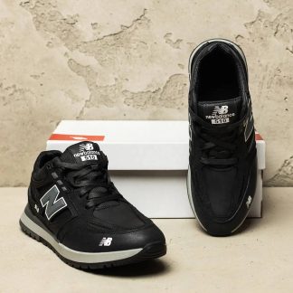 Чоловічі шкіряні кросівки NB Clasic Black (код: NB5 чорн)