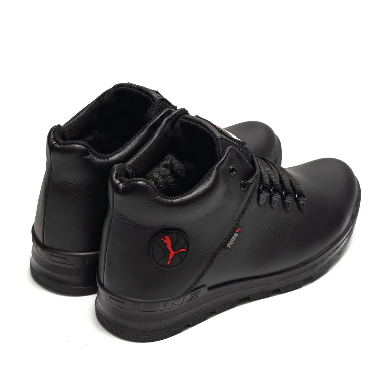 Чоловічі зимові шкіряні черевики Black Leather (код: Р-23 бот) - Зображення 3