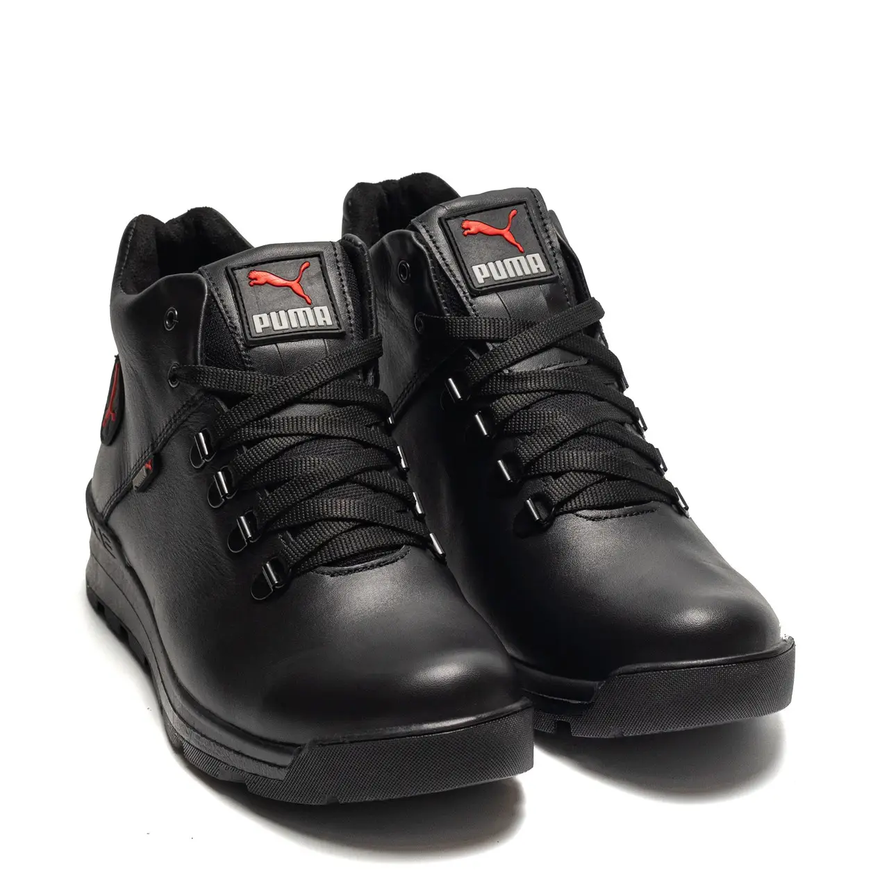 Чоловічі зимові шкіряні черевики Black Leather (код: Р-23 бот) - Зображення 5