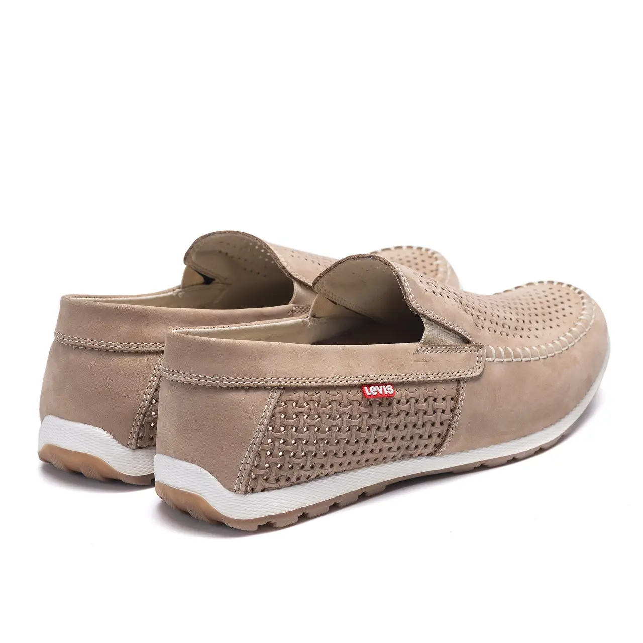 Чоловічі літні шкіряні мокасини LS перфорація Beige (код: 77беж перф) - Зображення 4