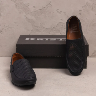 Чоловічі літні шкіряні мокасини LS перфорація Black (код: 77чр Перф)