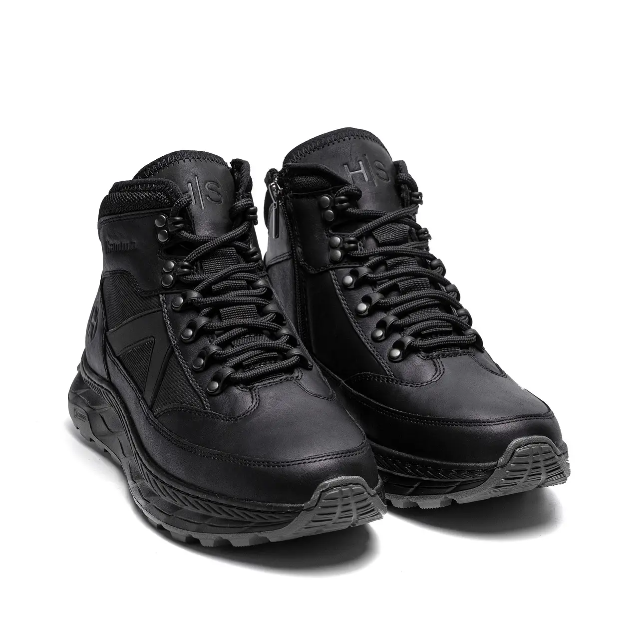 Чоловічі зимові шкіряні черевики ZG Black Leather (код: ZG 363 чорн)