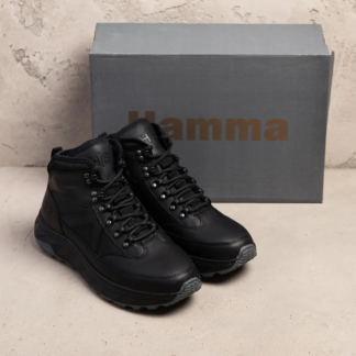 Чоловічі зимові шкіряні черевики ZG Black Leather (код: ZG 363 чорн)