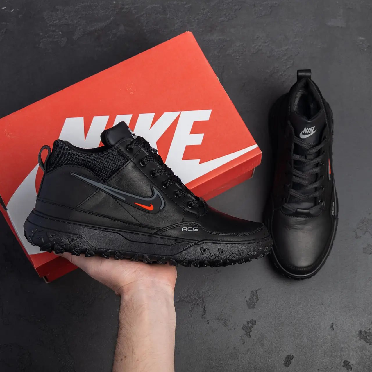 Чоловічі зимові шкіряні черевики Air Max (код: Ans 0099 ч бот) - Зображення 10