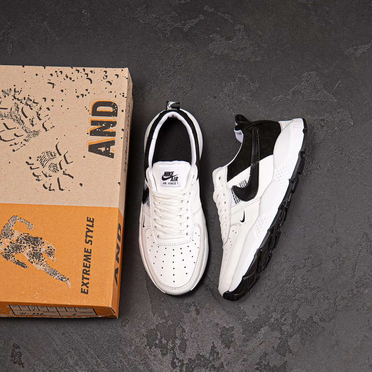 Чоловічі шкіряні кросівки Runner White (код: М113 біл) - Зображення 8