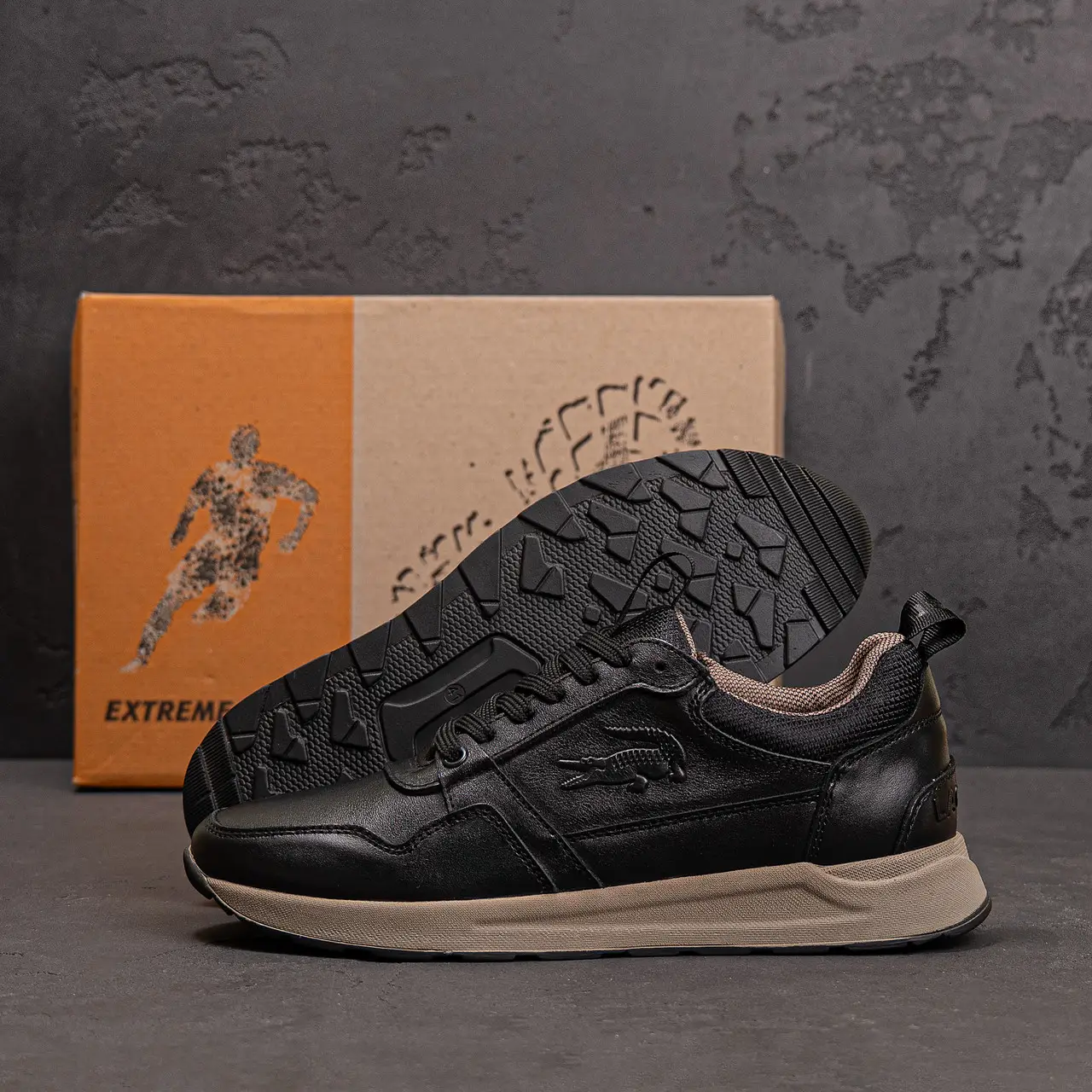 Чоловічі шкіряні кросівки Classic Black (код: L35/1) - Зображення 6