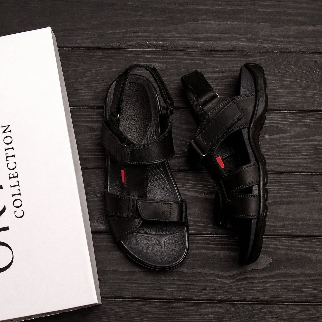 Чоловічі шкіряні сандалі Black (код: 035ч літо) - Зображення 7