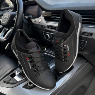 Чоловічі шкіряні кросівки Elmir Black (код: М47 чорн)