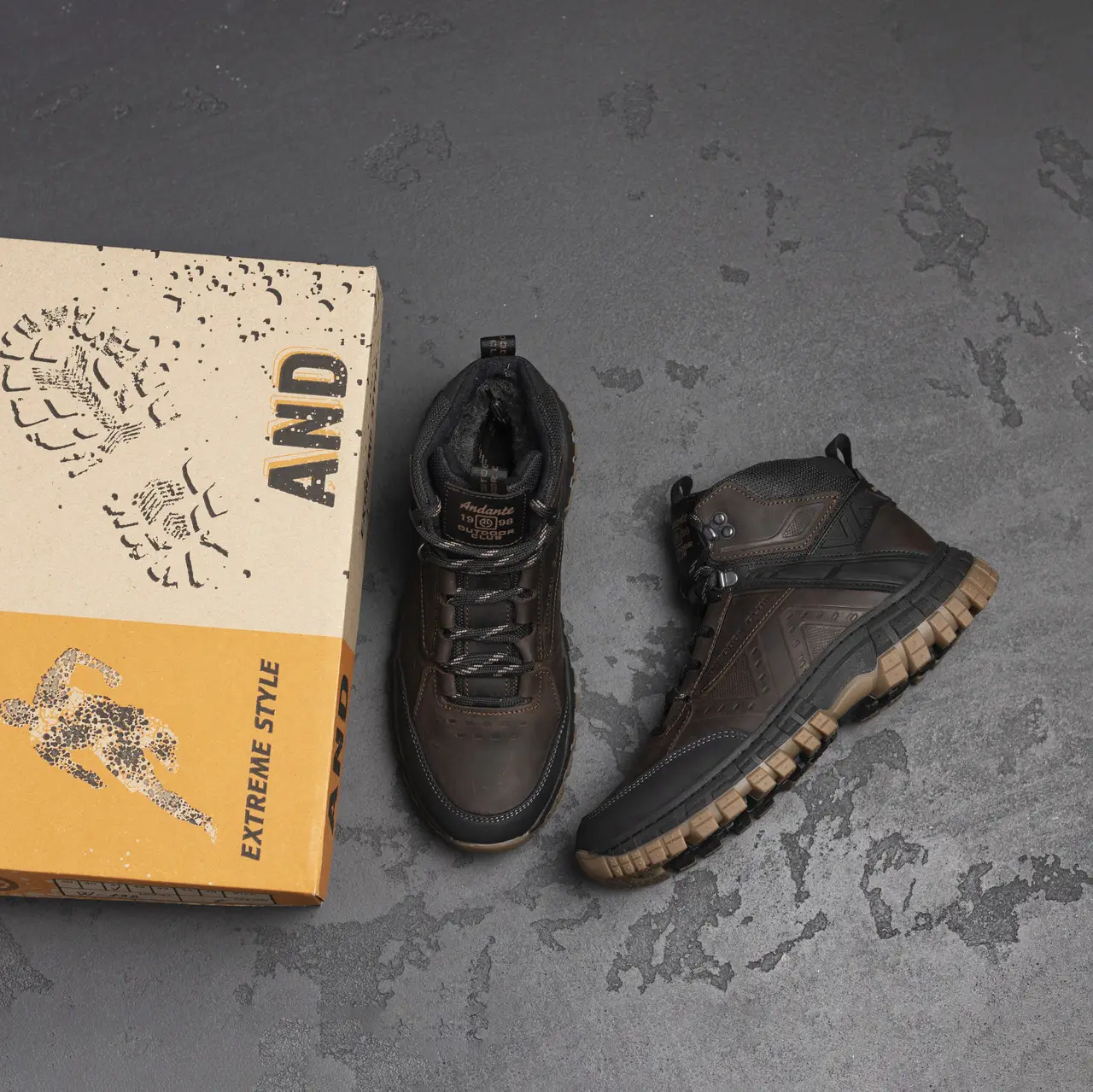 Чоловічі зимові шкіряні черевики Andante Trekking Step Brown (код: And 134-6т) - Зображення 5