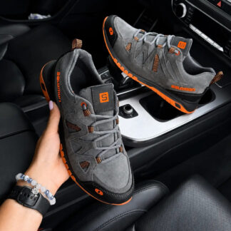 Чоловічі шкіряні кросівки  Suede Grey (код: 801 сір)