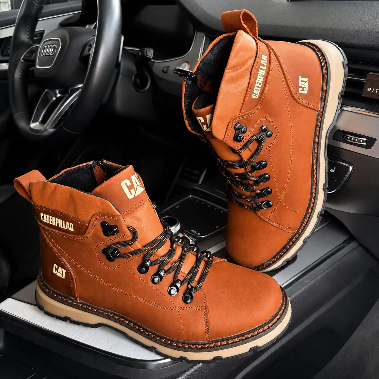 Чоловічі зимові шкіряні черевики Expensive Fox (код: 408 риж new) - Зображення 3