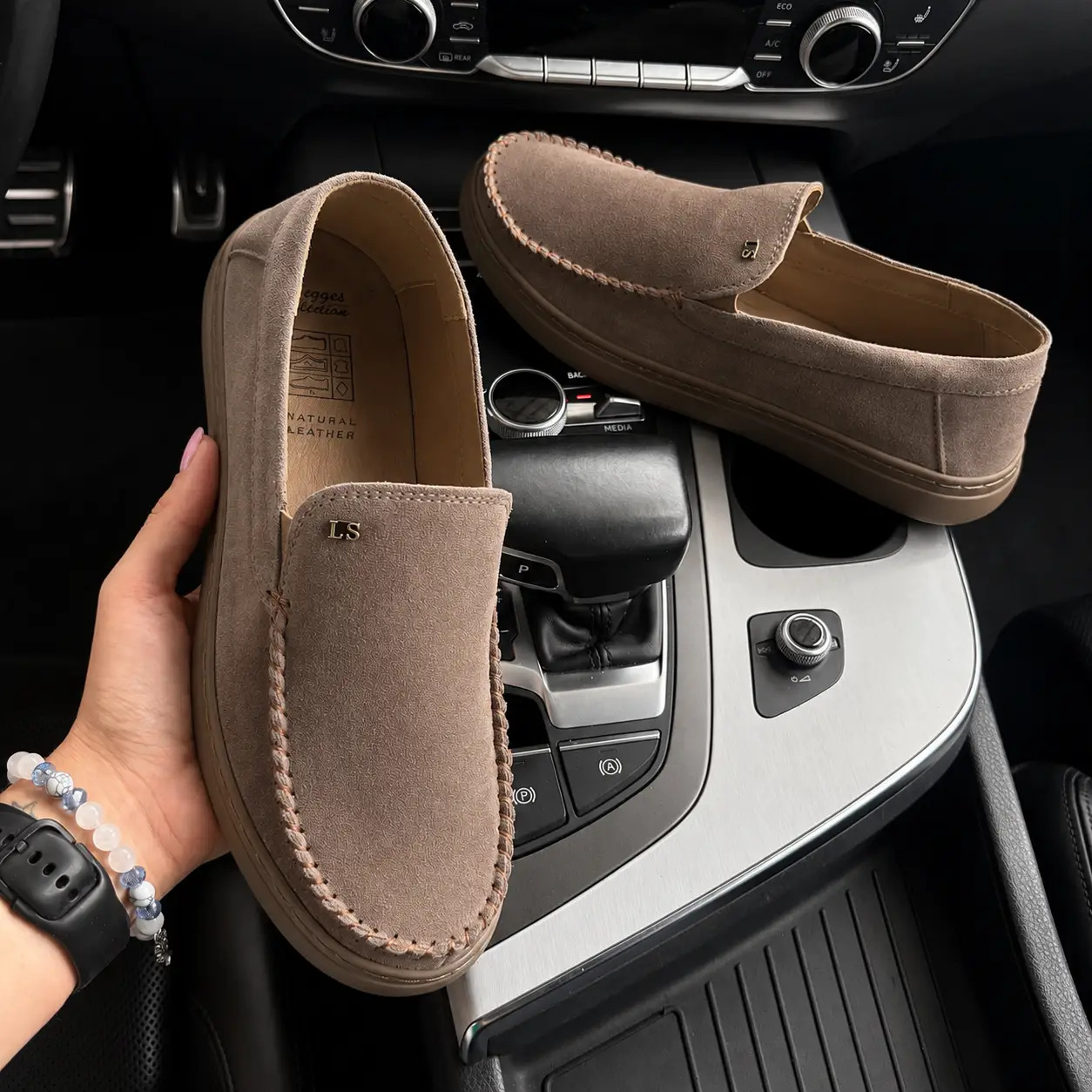 Чоловічі шкіряні мокасини Legges Taupe (код: 11600 сер/кор) - Зображення 2