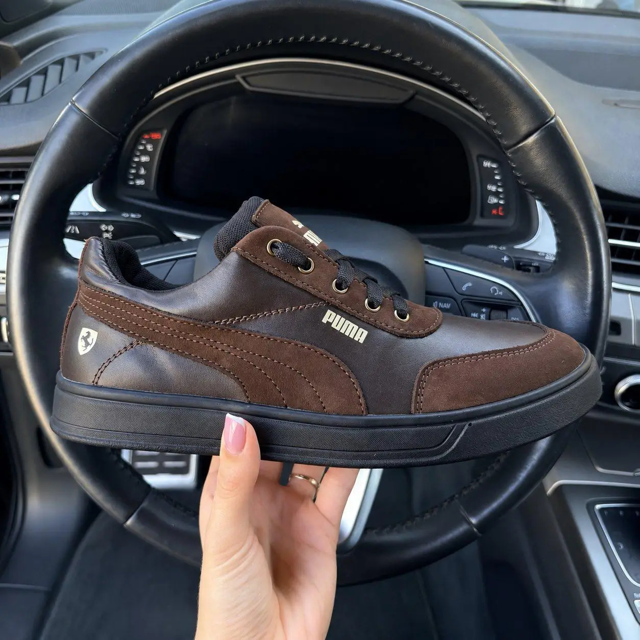 Чоловічі шкіряні кросівки Brown Vector (код: P-04 кор) - Зображення 7