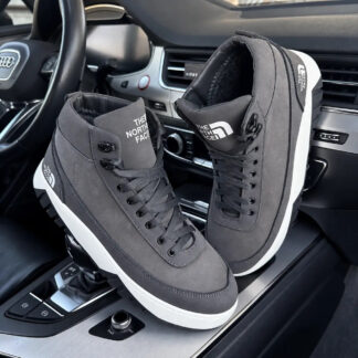 Чоловічі зимові шкіряні кросівки North Peak Grey (код: 64 сір бот)