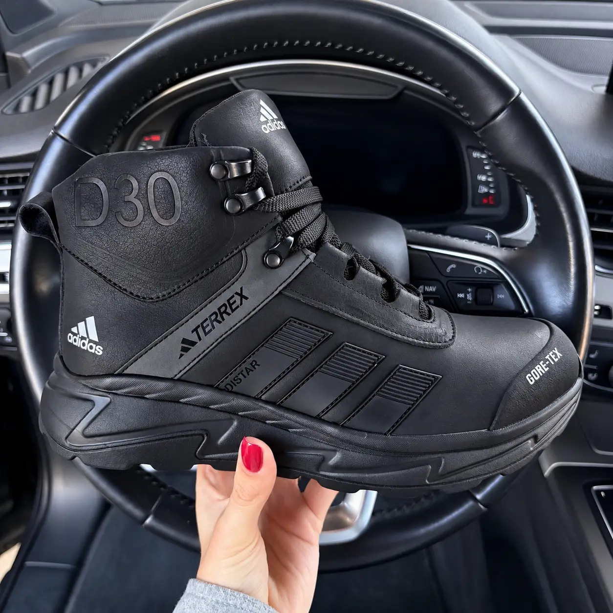 Чоловічі зимові шкіряні кросівки Clasic Black (код: D30 ч бот) - Зображення 6