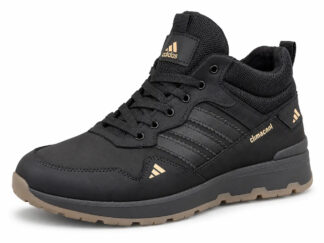 Чоловічі зимові шкіряні черевики Tech Black (код: А65 ч.кр бот)